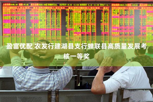 盈富优配 农发行建湖县支行蝉联县高质量发展考核一等奖